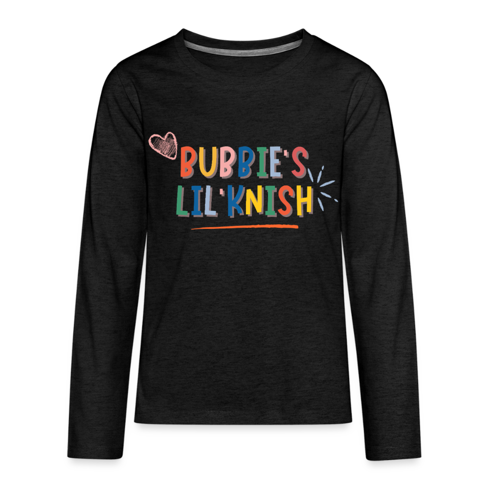 Bubbie's Lil' Knish Kids' Premium Long Sleeve T-Shirt - charcoal grey
