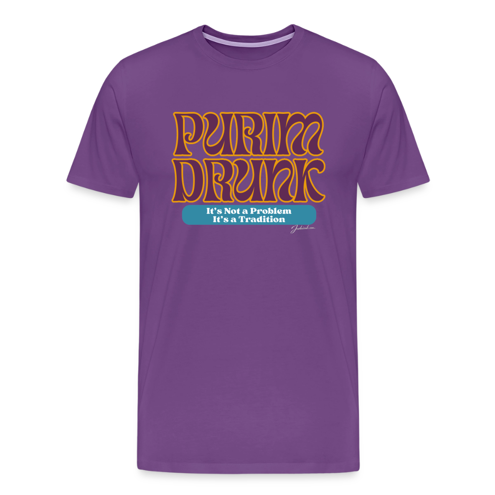 Purim Drunk Men's Premium T-Shirt - purple