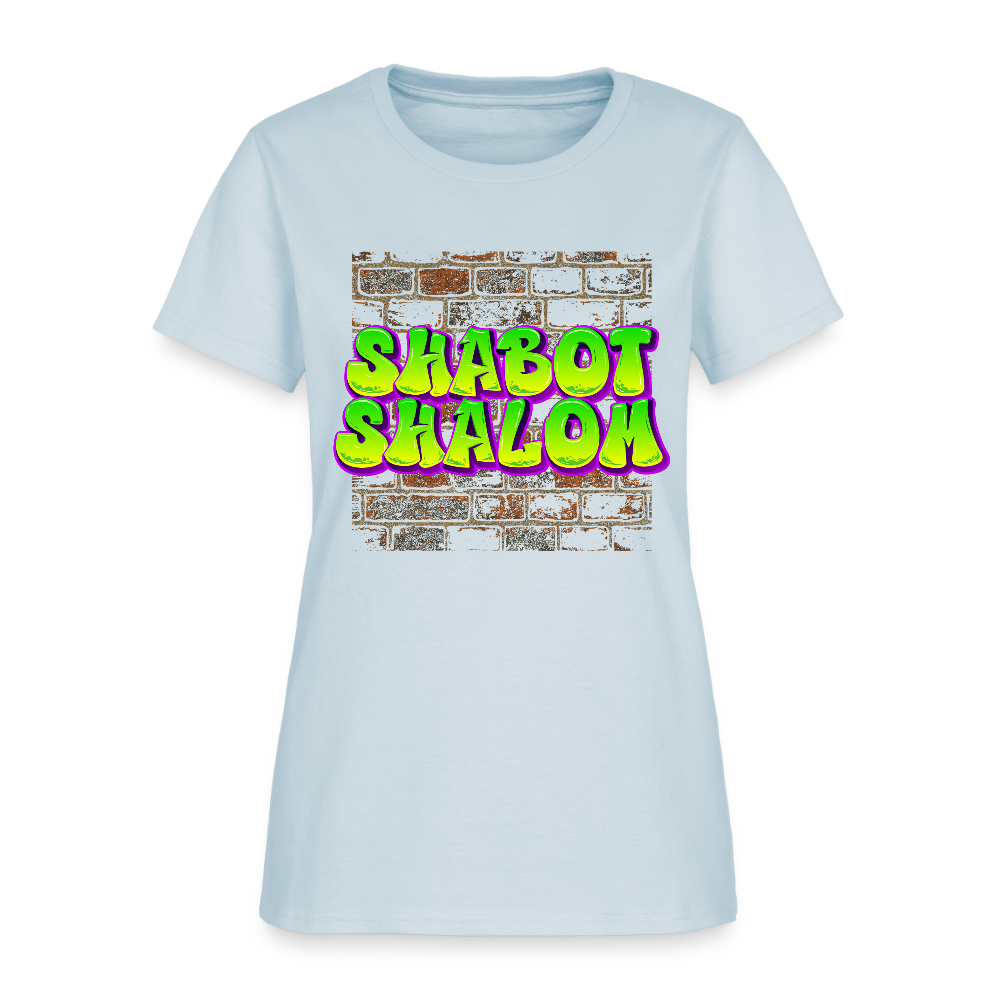 Shabot Shalom Brick 770 Graffiti Women's T-Shirt - light blue