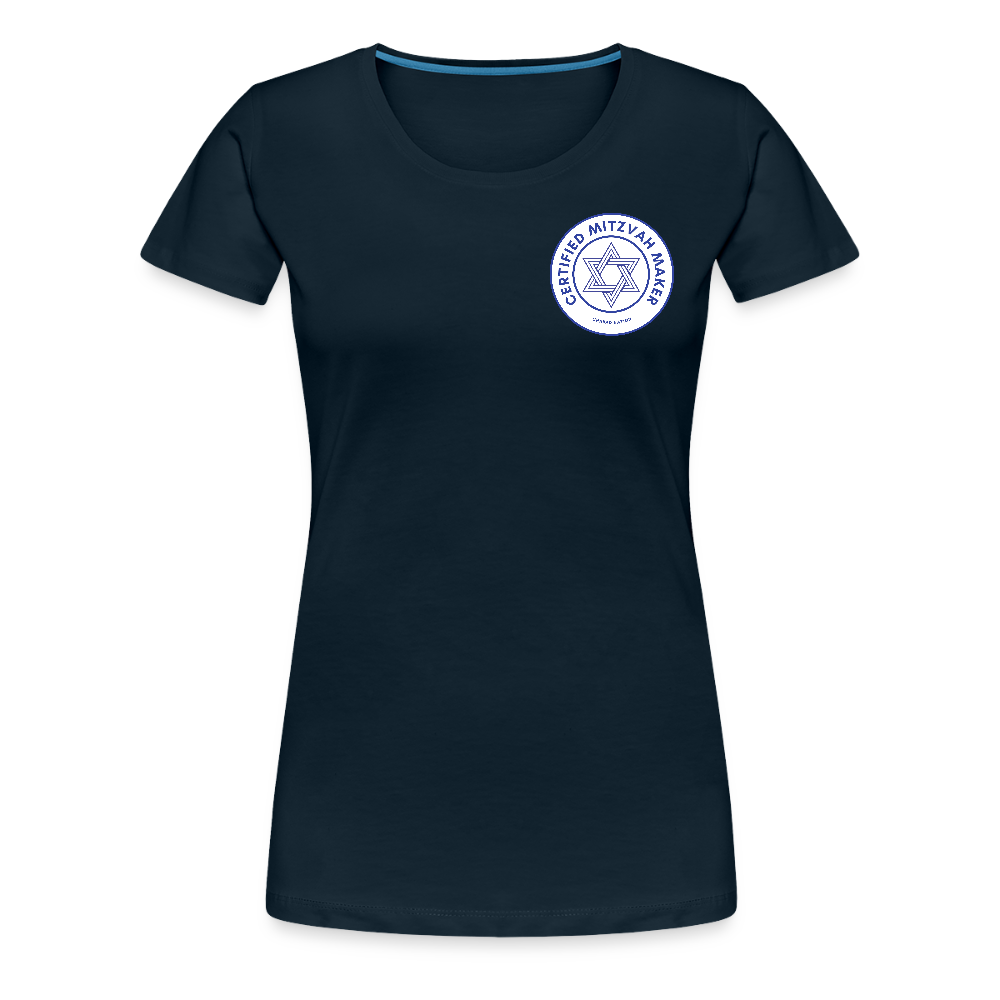 Certified Mitzvah Maker Badge Women’s Premium T-Shirt - deep navy