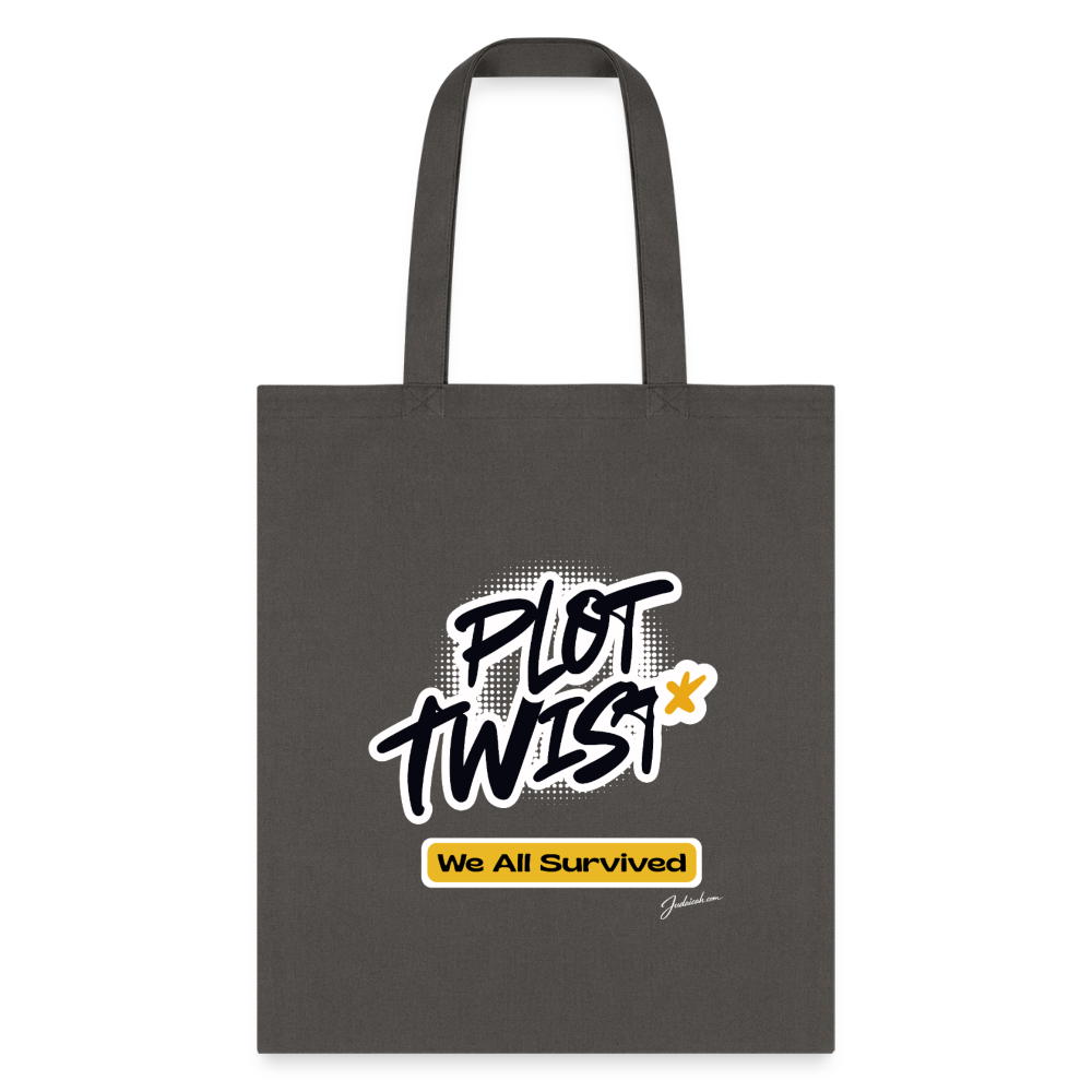 Plot Twist Tote Bag - charcoal