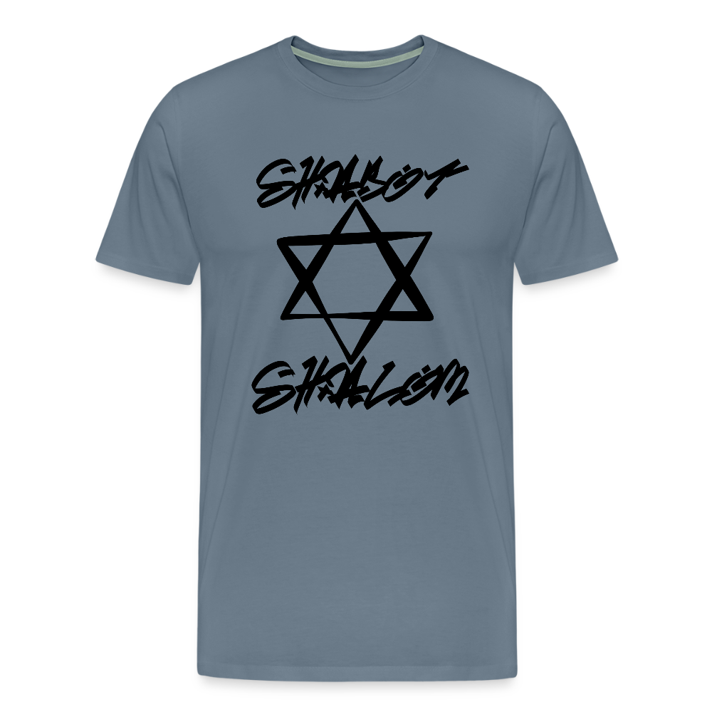 Shabbat Shalom Graffiti Star Men's Premium T-Shirt - steel blue