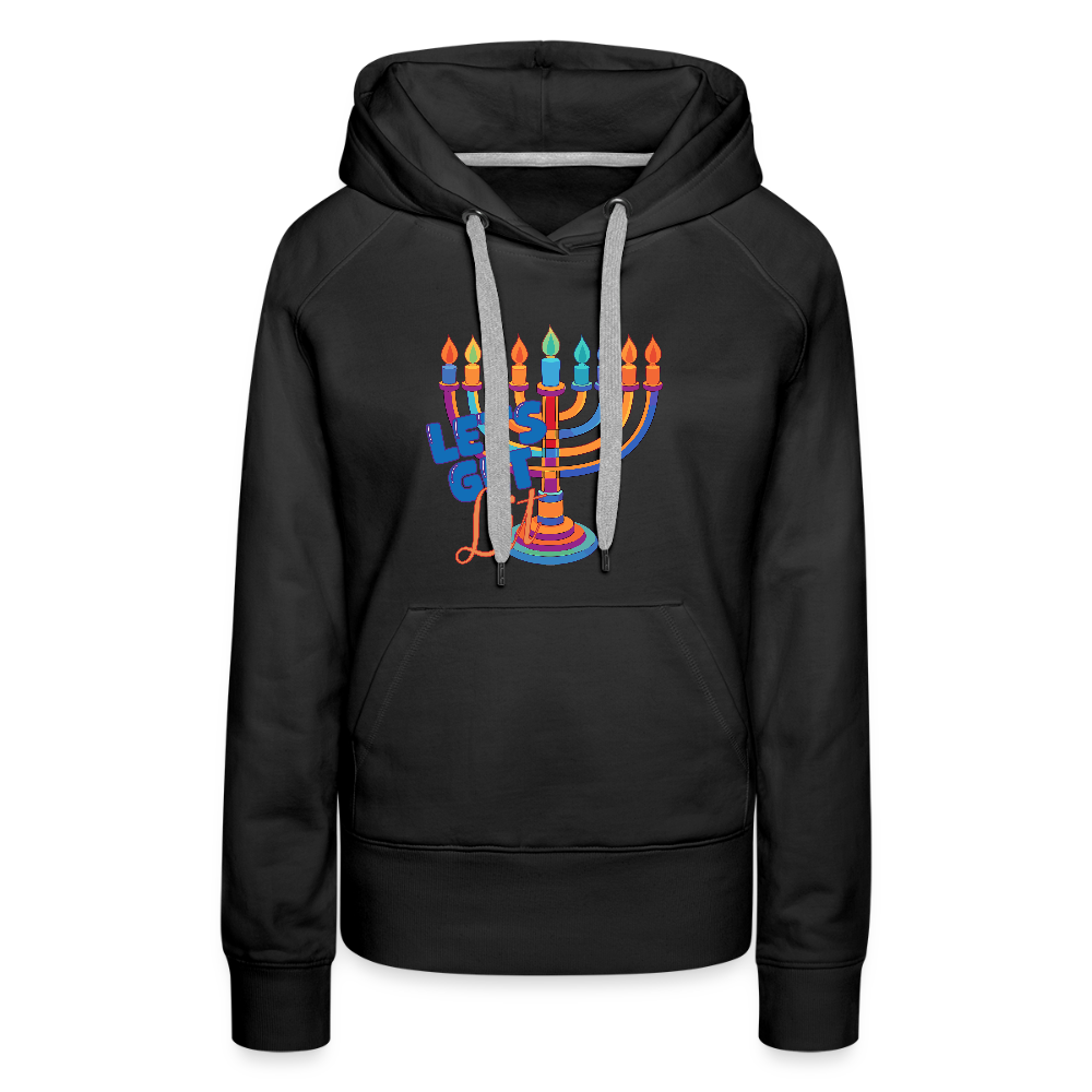 Let’s Get Lit Menorah Women’s Premium Hoodie - black