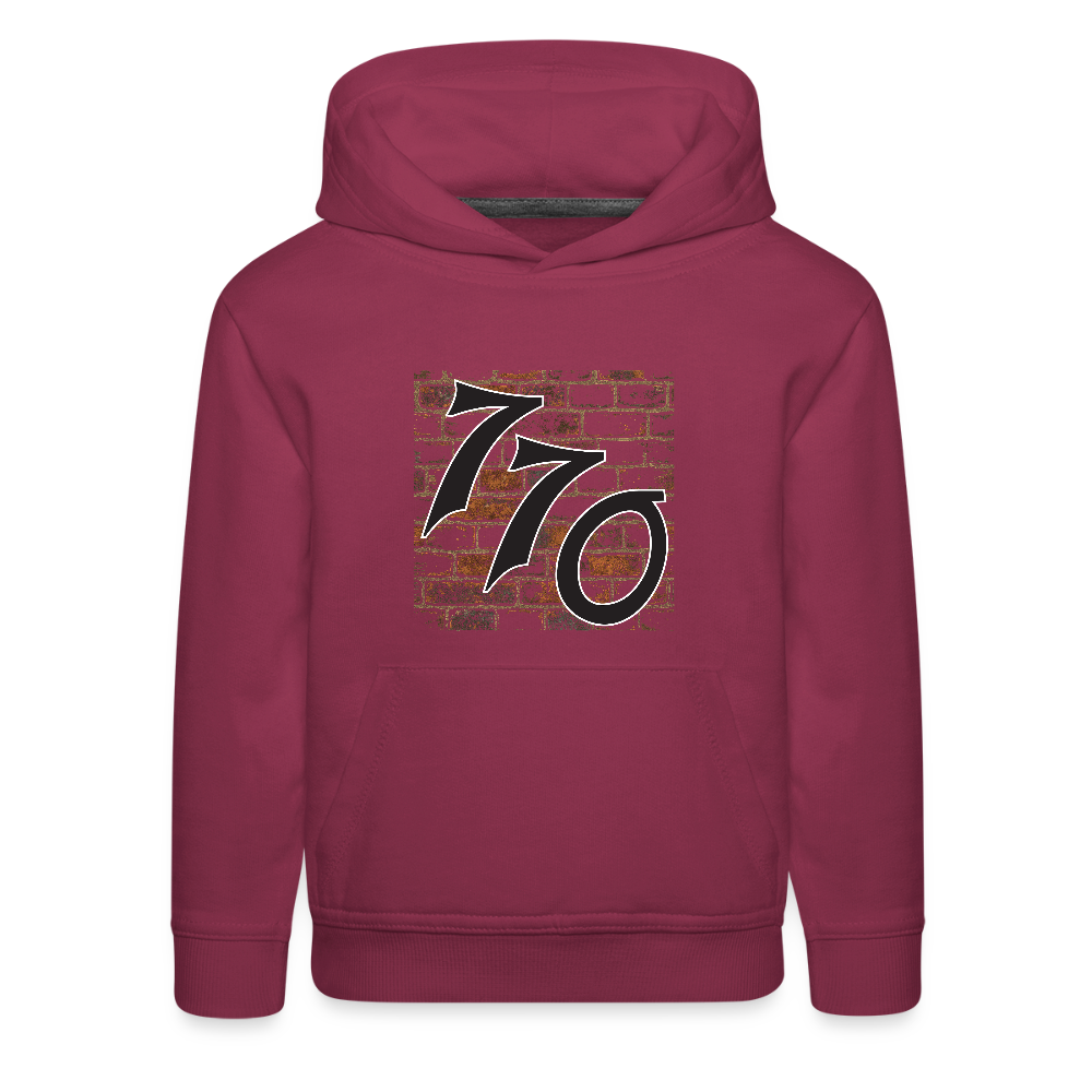 770 Brick Wall Kids‘ Premium Hoodie - burgundy