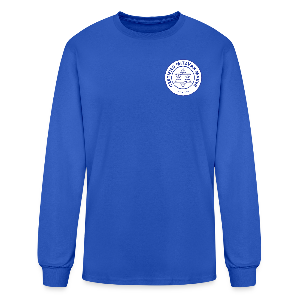 Certified Mitzvah Maker Badge Men's Long Sleeve T-Shirt - royal blue
