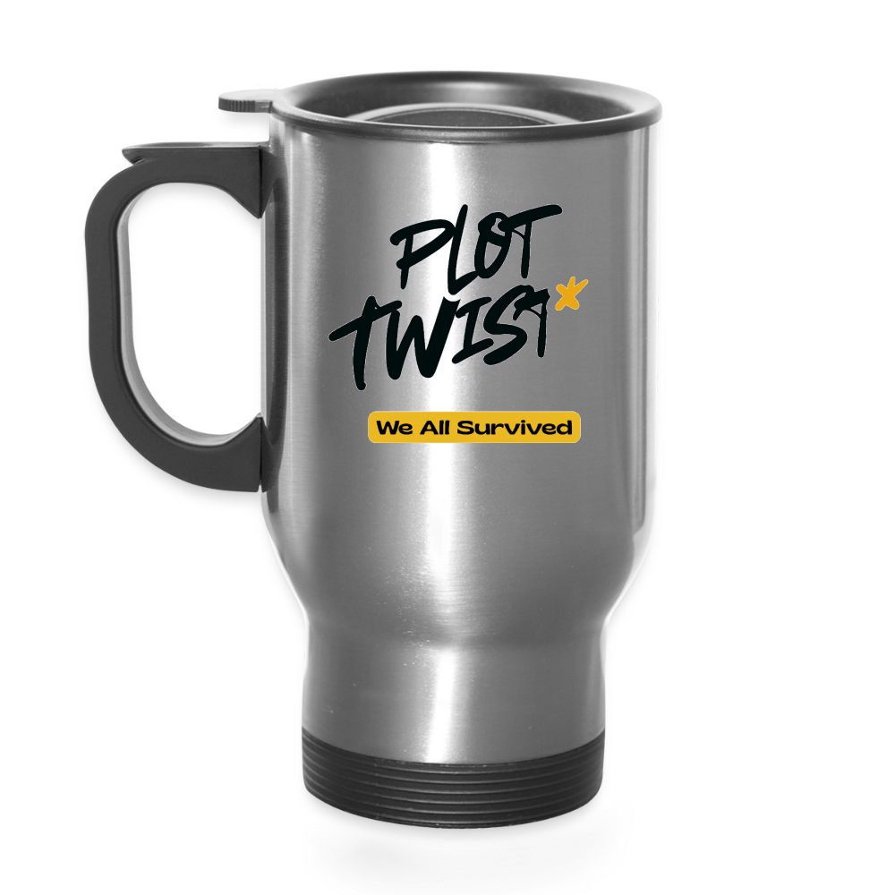 Plot Twist Travel Mug - silver