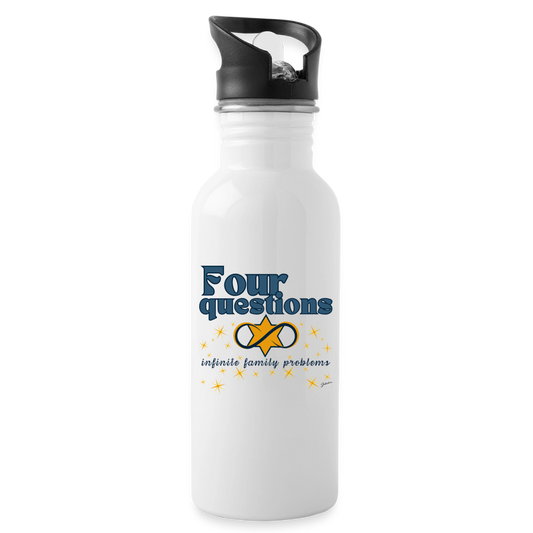 Four Questions Water Bottle - white