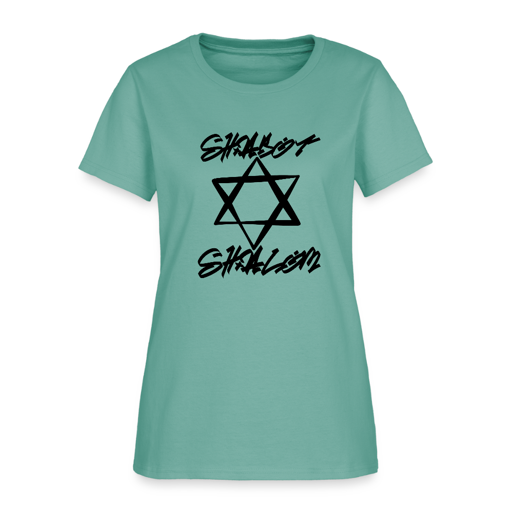 Shabbat Shalom Graffiti Star Women's T-Shirt - aquatic