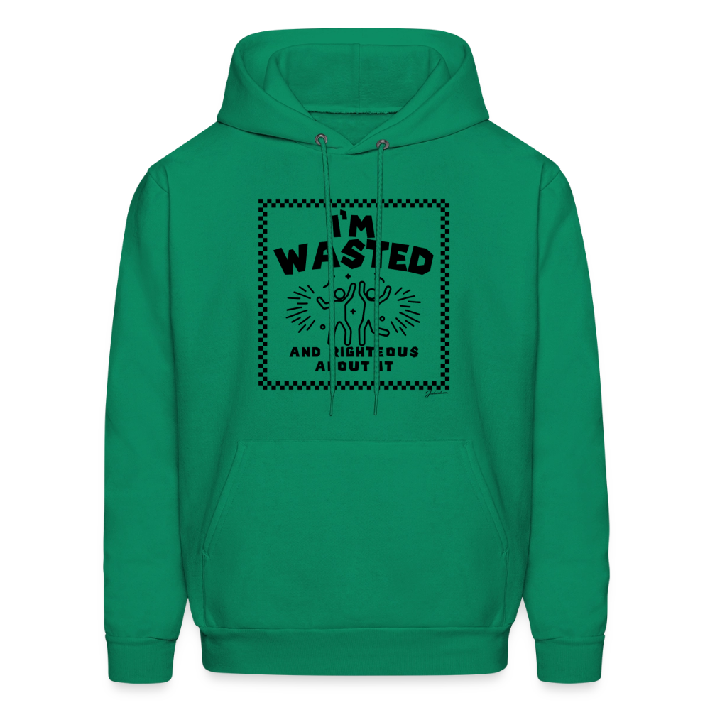 Wasted & Righteous Men's Hoodie - kelly green