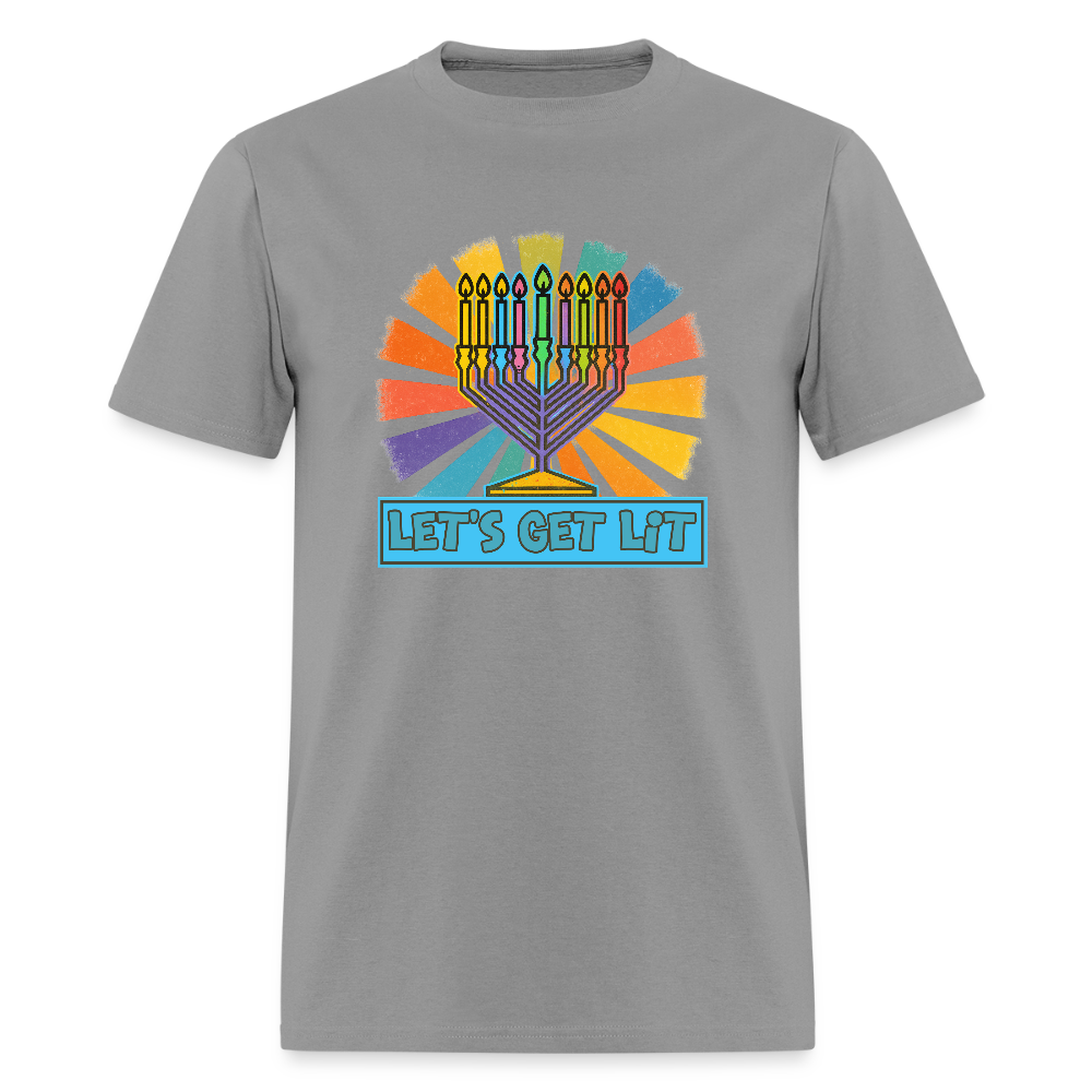 Radiant Retro Let's Get Lit Menorah Men's T-Shirt | GILDAN 5000 - rock