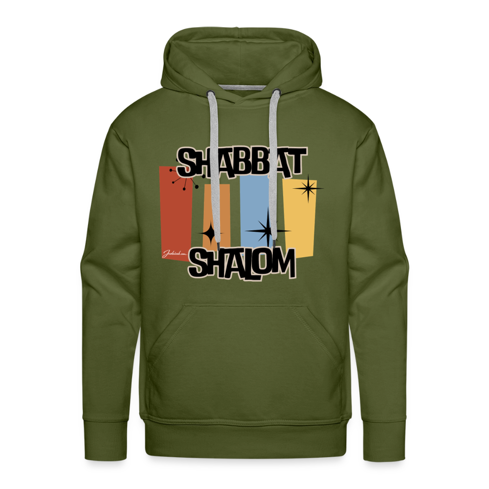 Retro Shabbat Men’s Premium Hoodie - olive green