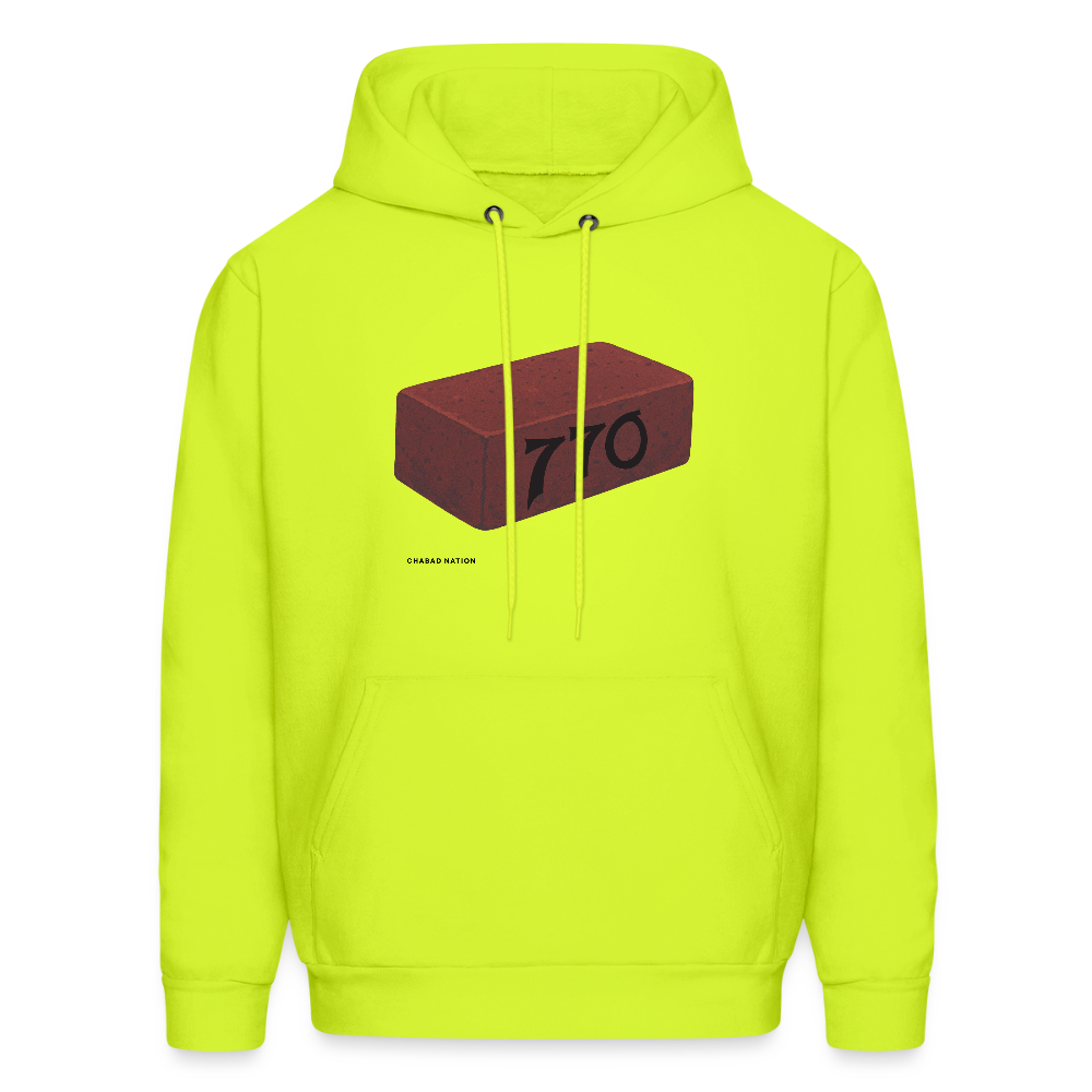 770 Solid Brick Men's Hoodie - safety green