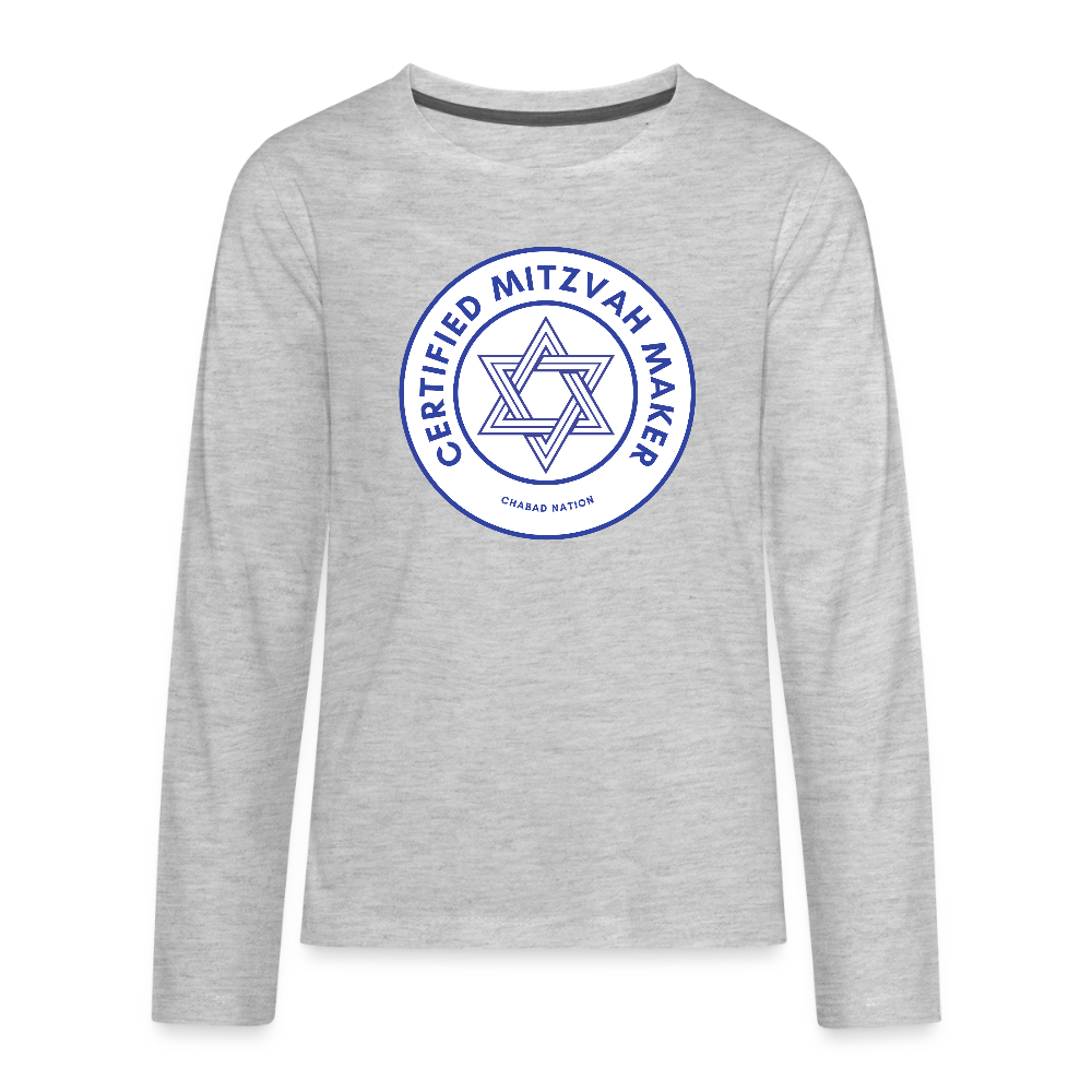 Certified Mitzvah Maker Kids' Premium Long Sleeve T-Shirt - heather gray