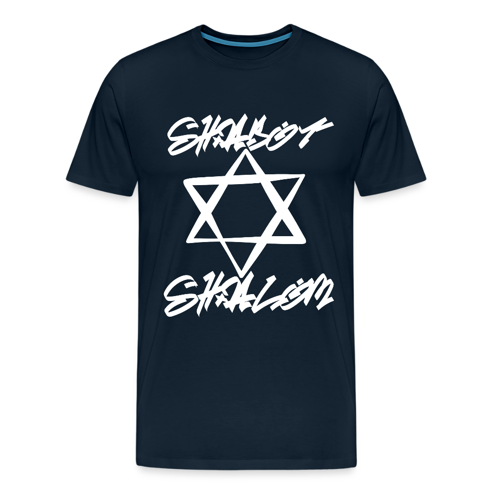 Shabbat Shalom Graffiti Light Star Men's Premium T-Shirt - deep navy