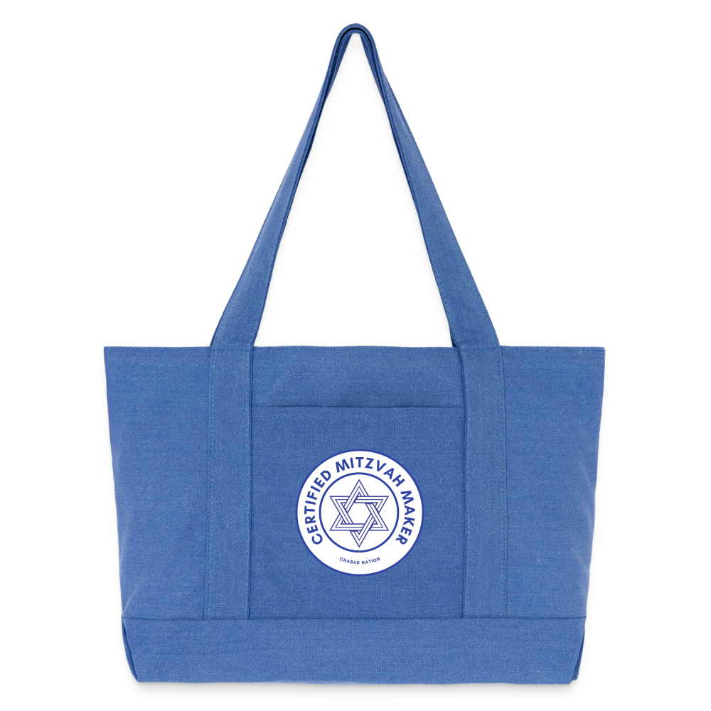 Certified Mitzvah Maker Cotton Pigment Dyed Tote Bag - periwinkle blue