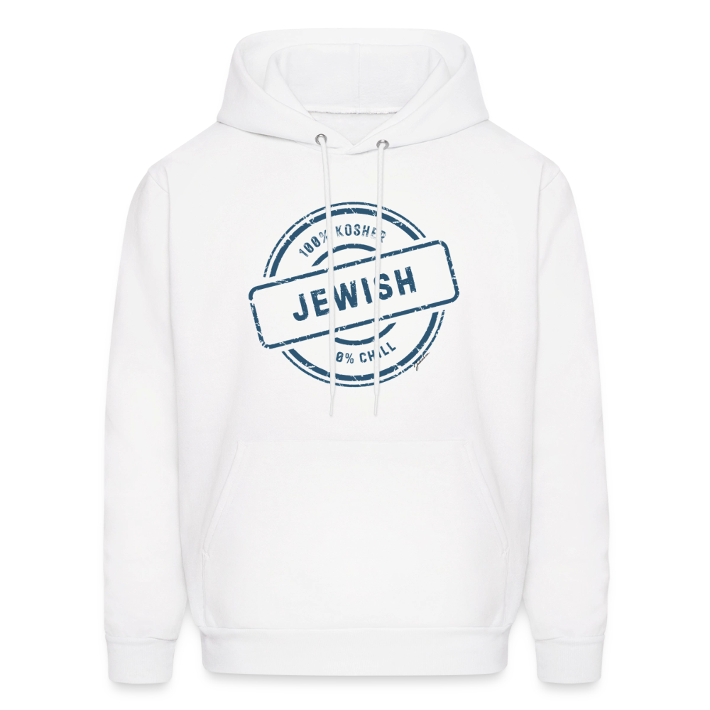 100% Jewish Men's Hoodie - white