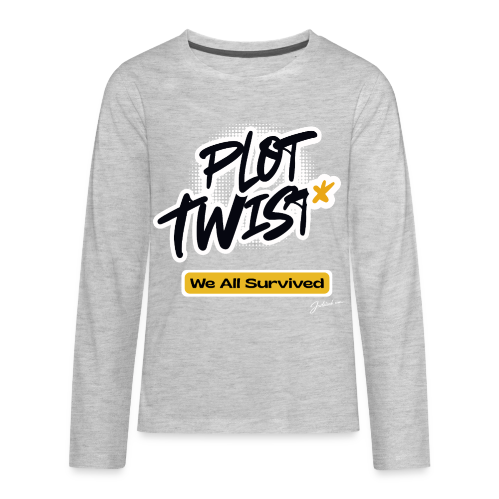 Plot Twist Kids' Premium Long Sleeve T-Shirt - heather gray