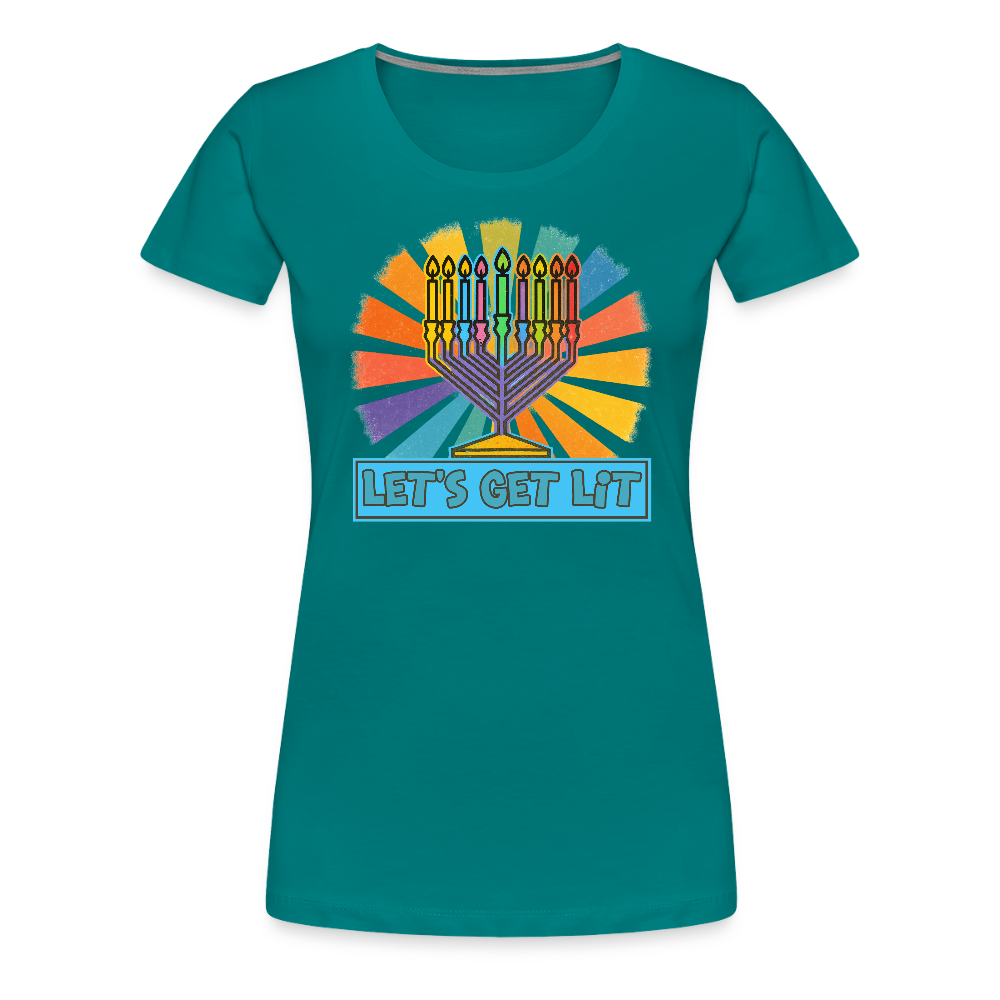 Radiant Retro Let's Get Lit Women’s Premium T-Shirt - teal