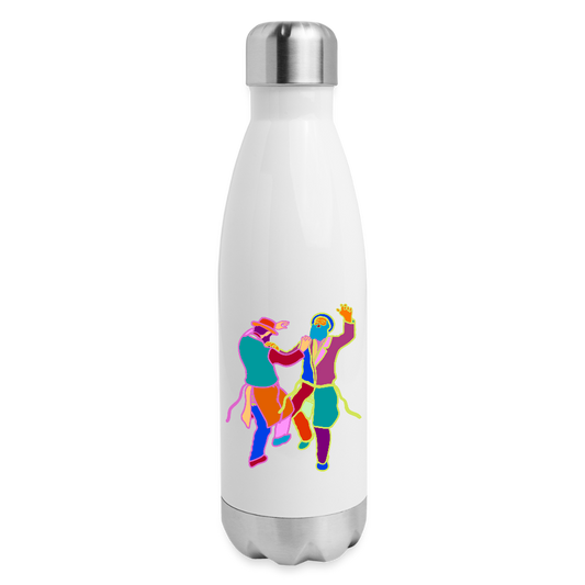 Colorful Dancing Rabbis Insulated Stainless Steel Water Bottle - white