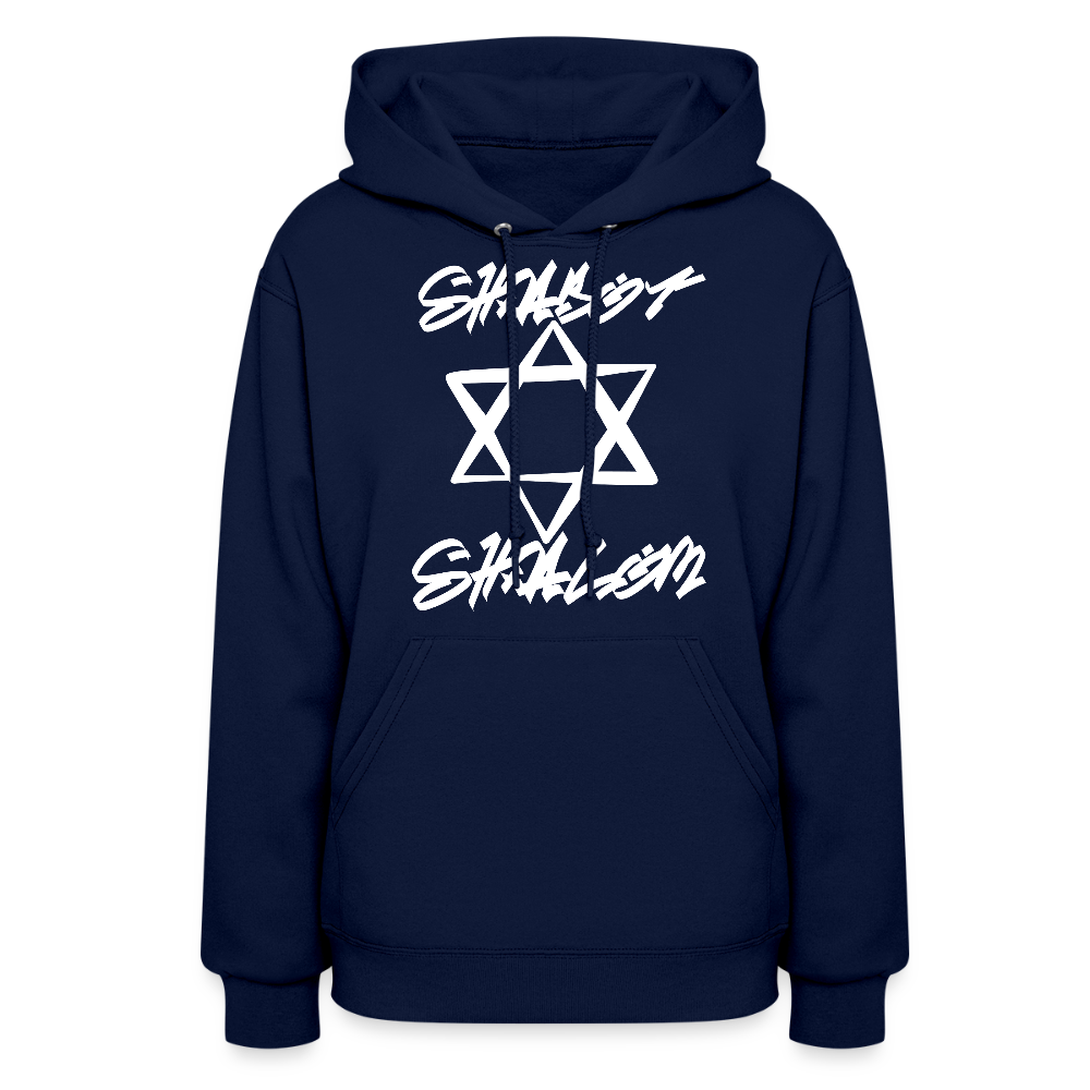 Shabbat Shalom Graffiti Light Star Women's Hoodie - navy