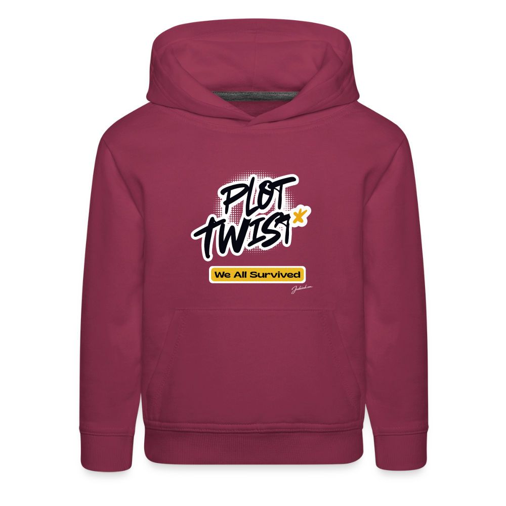 Plot Twist Kids‘ Premium Hoodie - burgundy