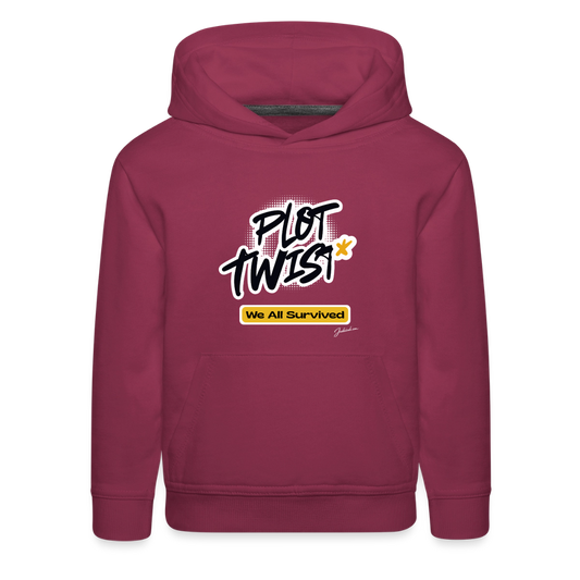 Plot Twist Kids‘ Premium Hoodie - burgundy