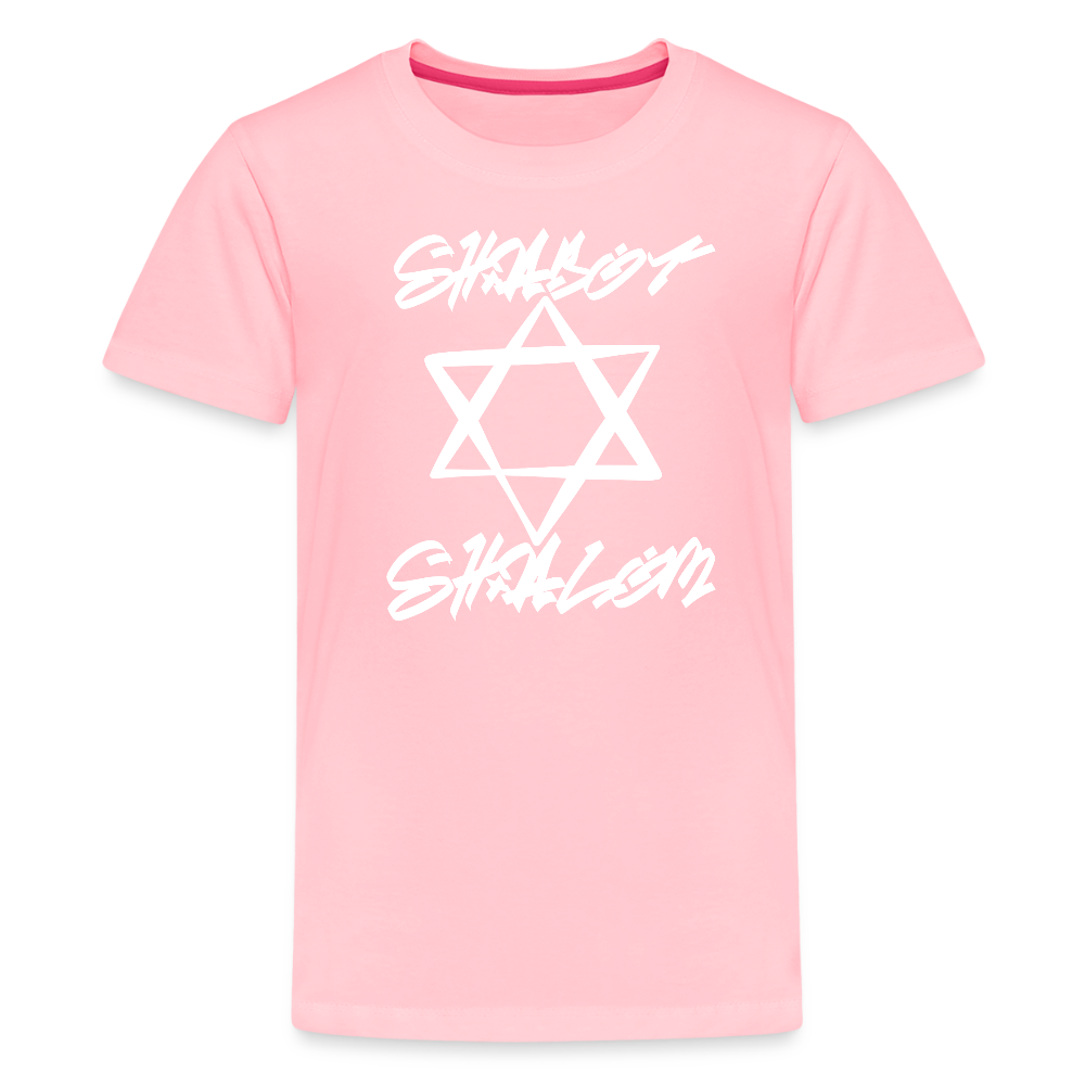 Shabbat Shalom Graffiti Light Star Kids' Premium T-Shirt - pink