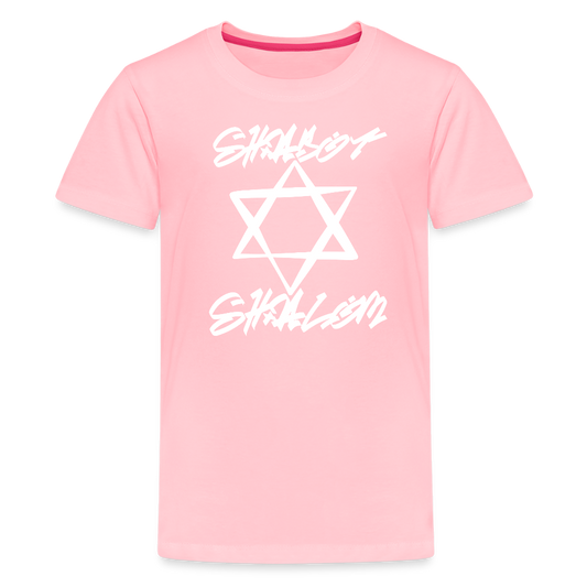 Shabbat Shalom Graffiti Light Star Kids' Premium T-Shirt - pink