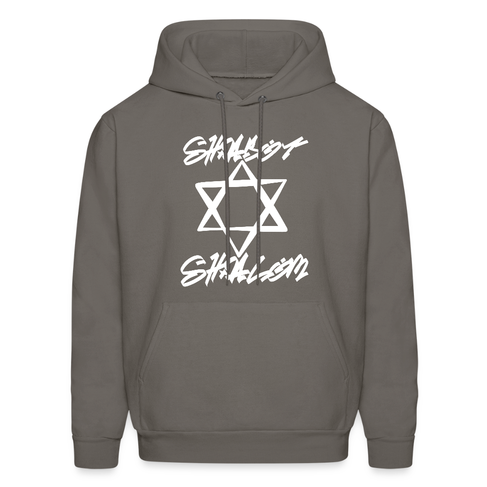Shabbat Shalom Graffiti Light Star Men's Hoodie - asphalt gray