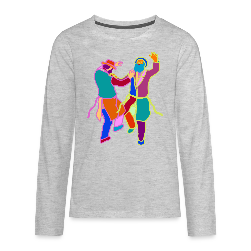 Colorful Dancing Rabbis Kids' Premium Long Sleeve T-Shirt - heather gray
