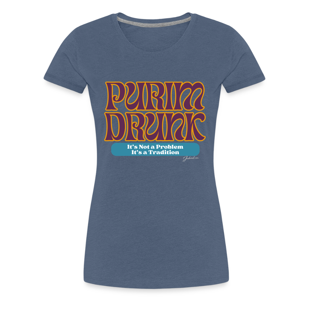 Purim Drunk Women’s Premium T-Shirt - heather blue
