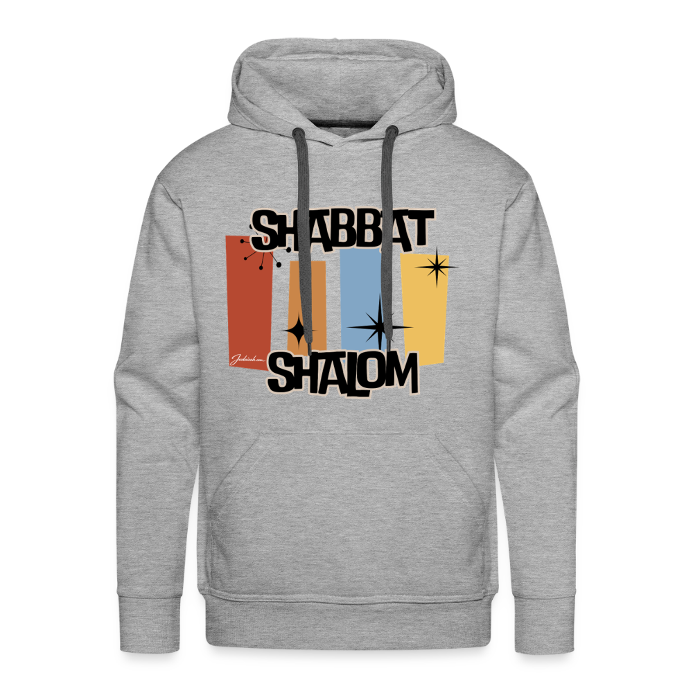 Retro Shabbat Men’s Premium Hoodie - heather grey