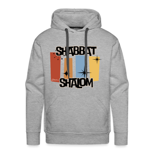 Retro Shabbat Men’s Premium Hoodie - heather grey