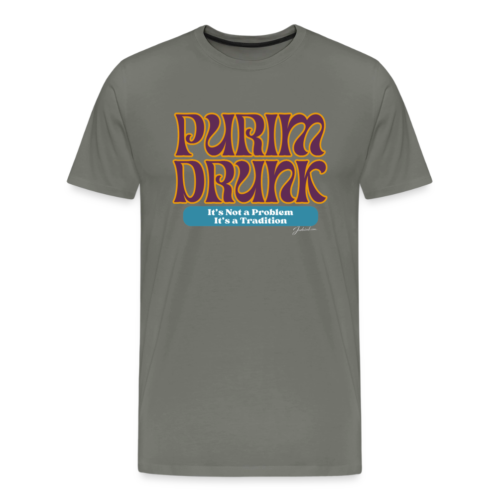 Purim Drunk Men's Premium T-Shirt - asphalt gray