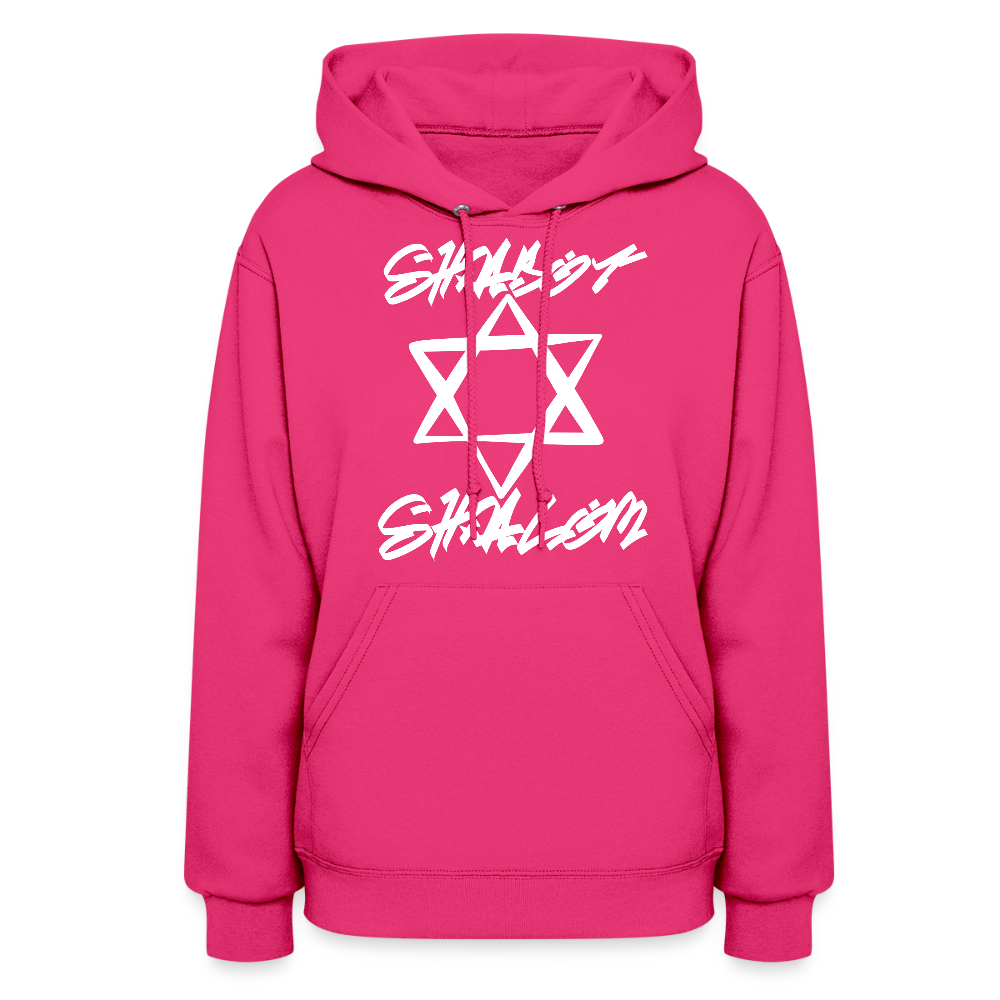 Shabbat Shalom Graffiti Light Star Women's Hoodie - fuchsia