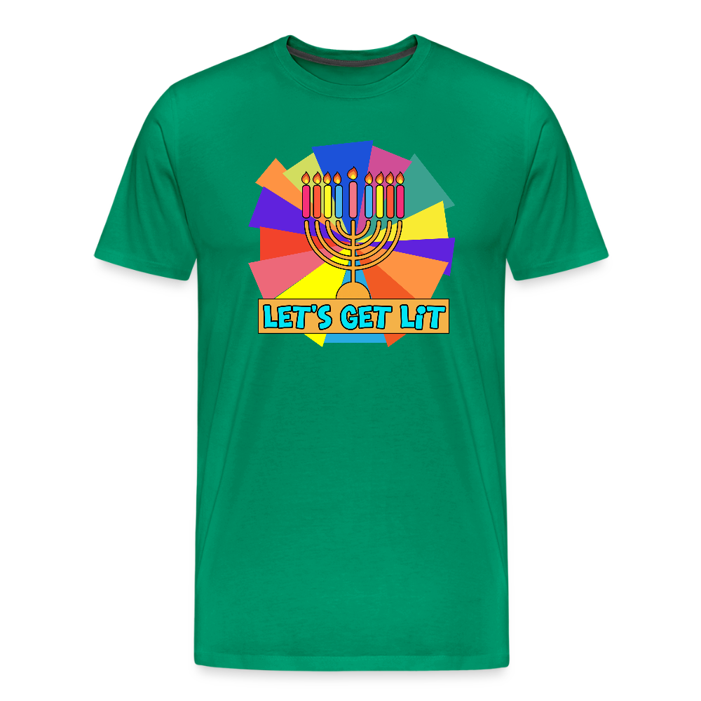 Glow & Get Lit Chanukah Menorah Men's Premium T-Shirt - kelly green