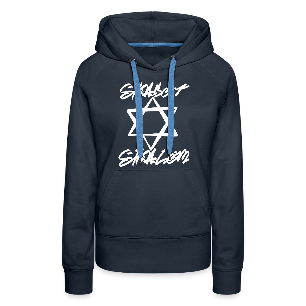 Shabbat Shalom Graffiti Light Star Women’s Premium Hoodie - navy