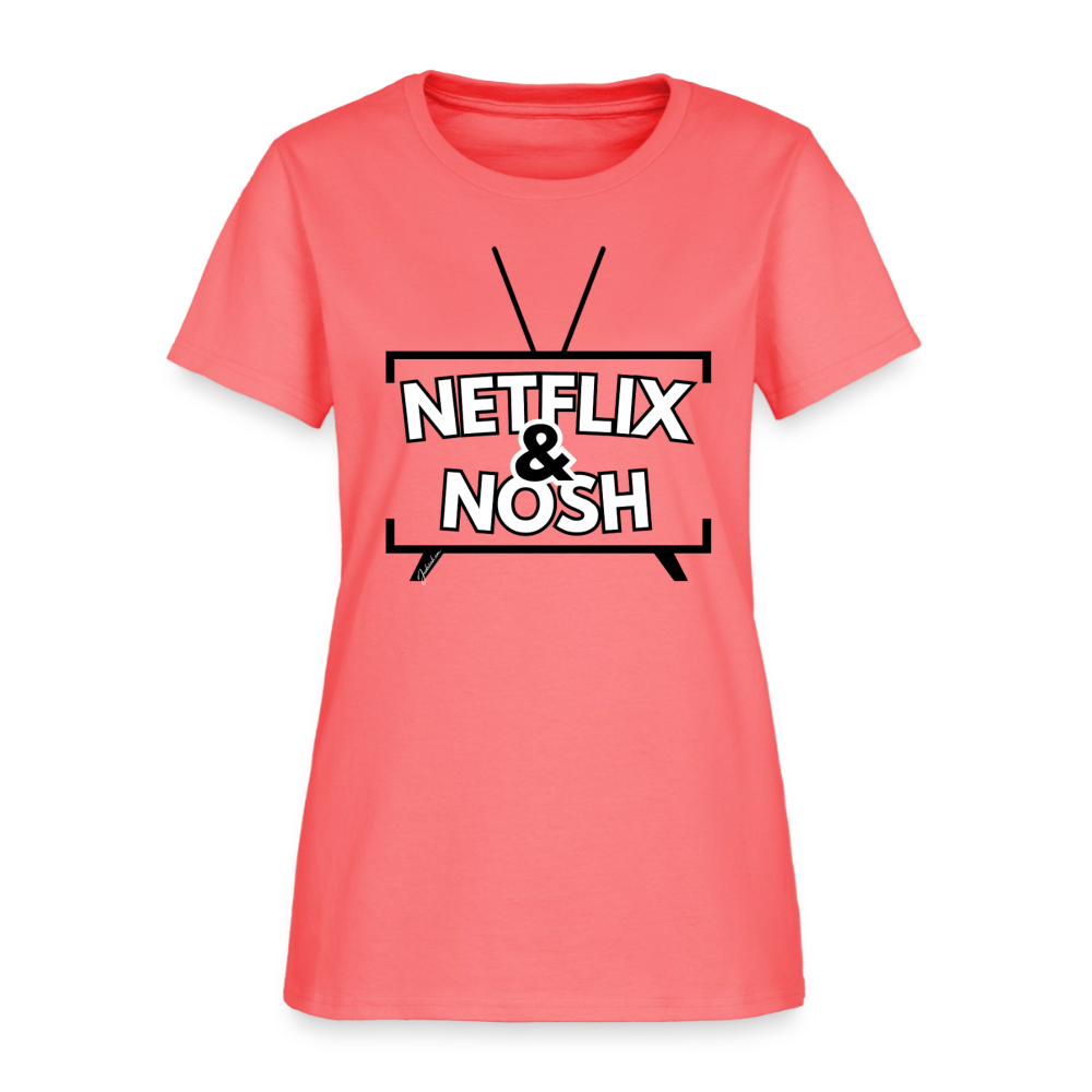 Netflix & Nosh Women's T-Shirt - coral