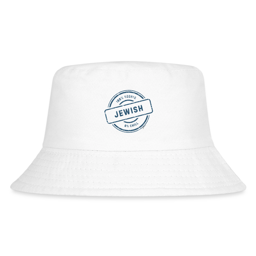 100% Jewish Kid's Bucket Hat - white