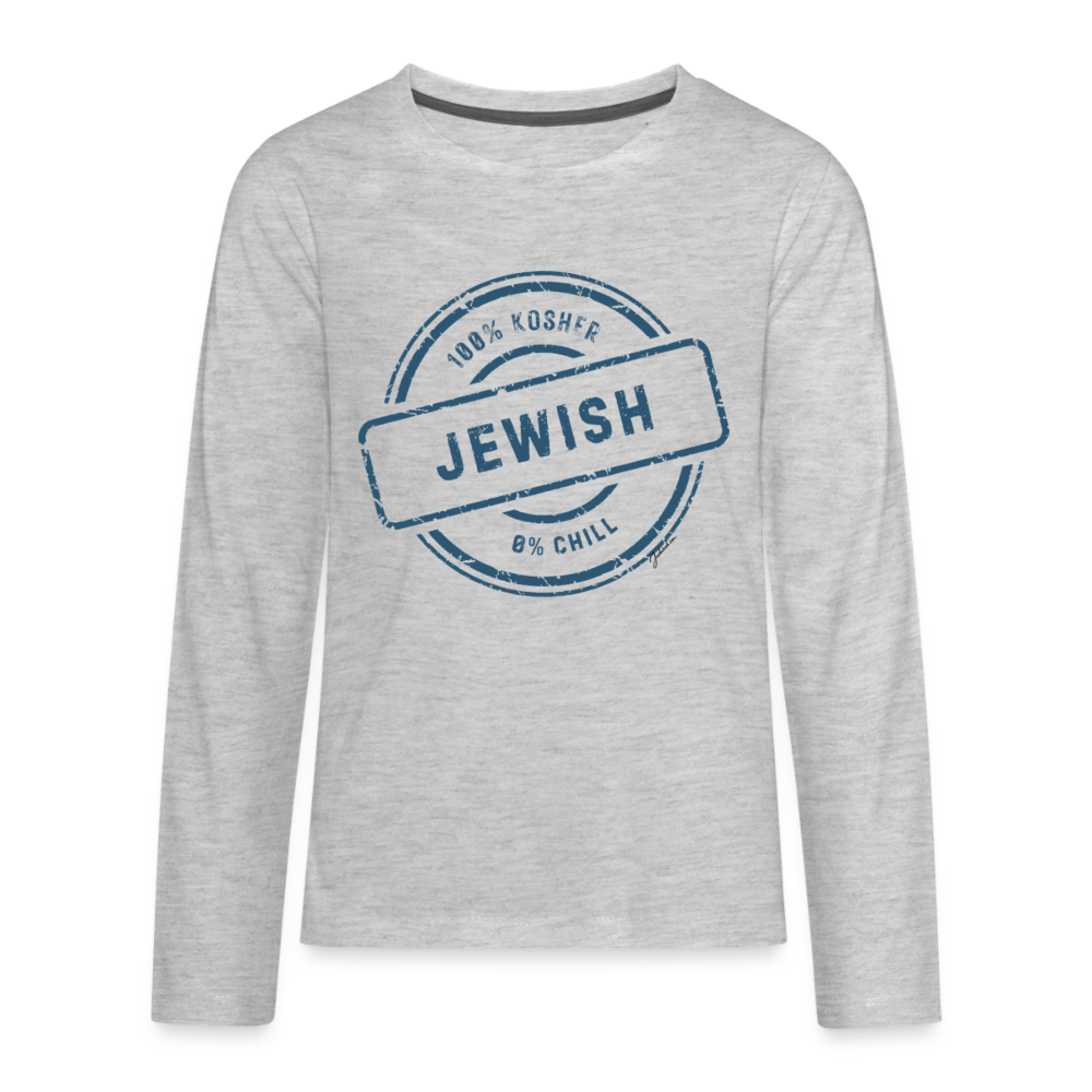 100% Jewish Kids' Premium Long Sleeve T-Shirt - heather gray
