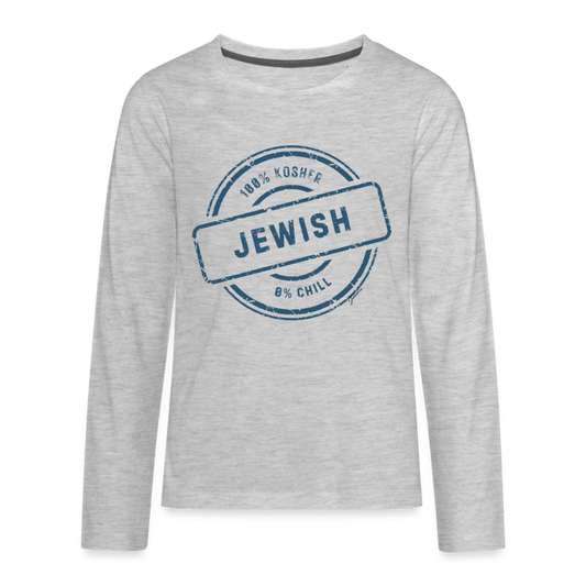 100% Jewish Kids' Premium Long Sleeve T-Shirt - heather gray