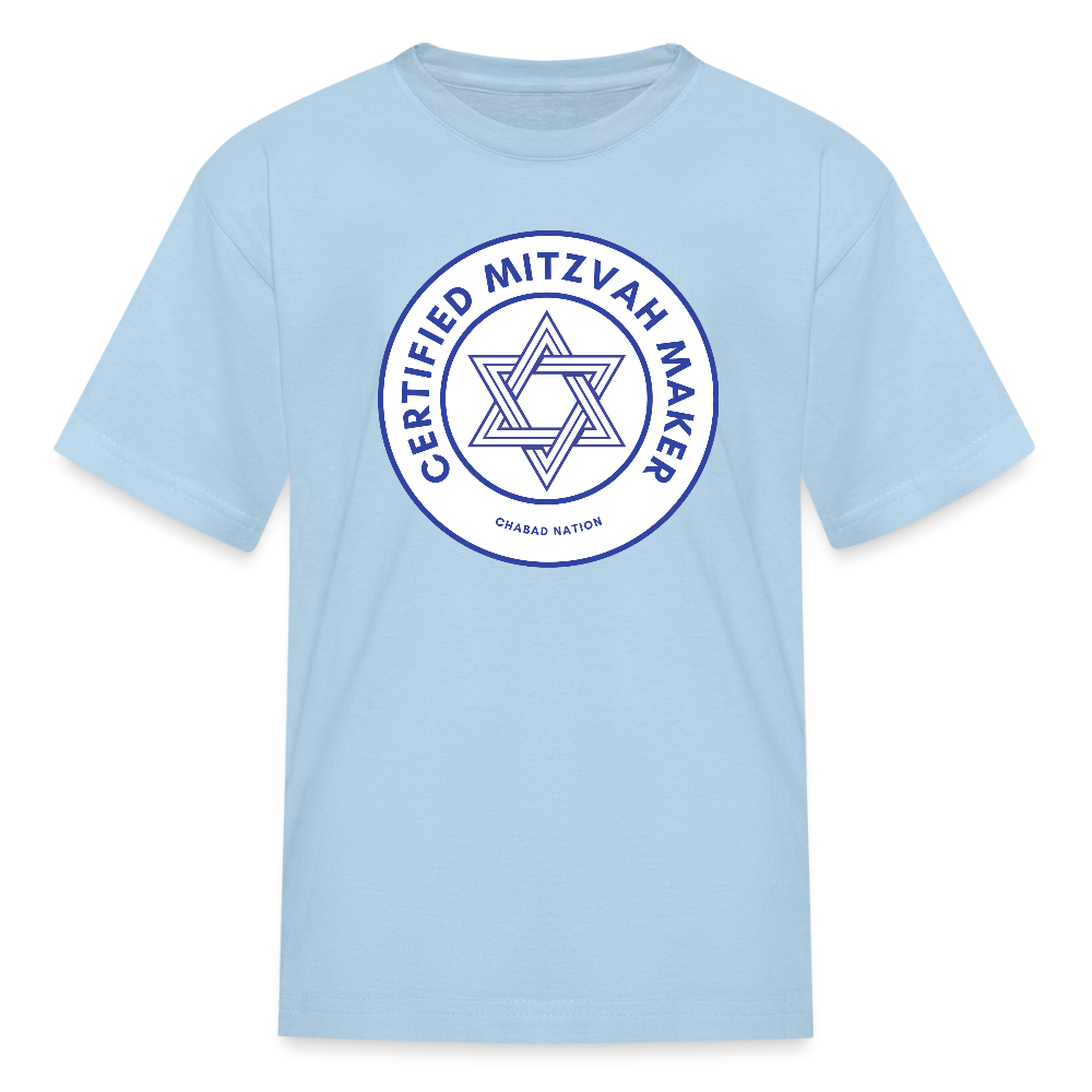 Certified Mitzvah Maker Kids' T-Shirt - powder blue
