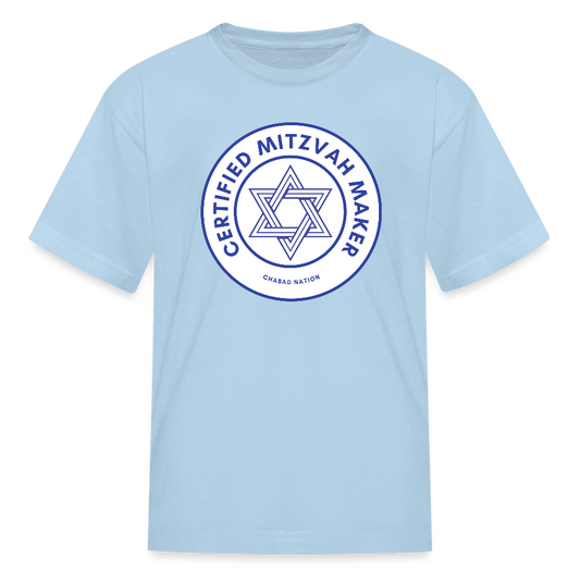 Certified Mitzvah Maker Kids' T-Shirt - powder blue