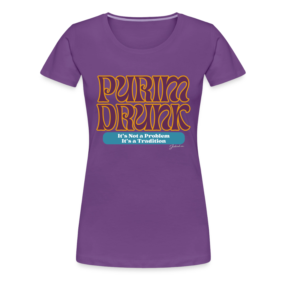 Purim Drunk Women’s Premium T-Shirt - purple