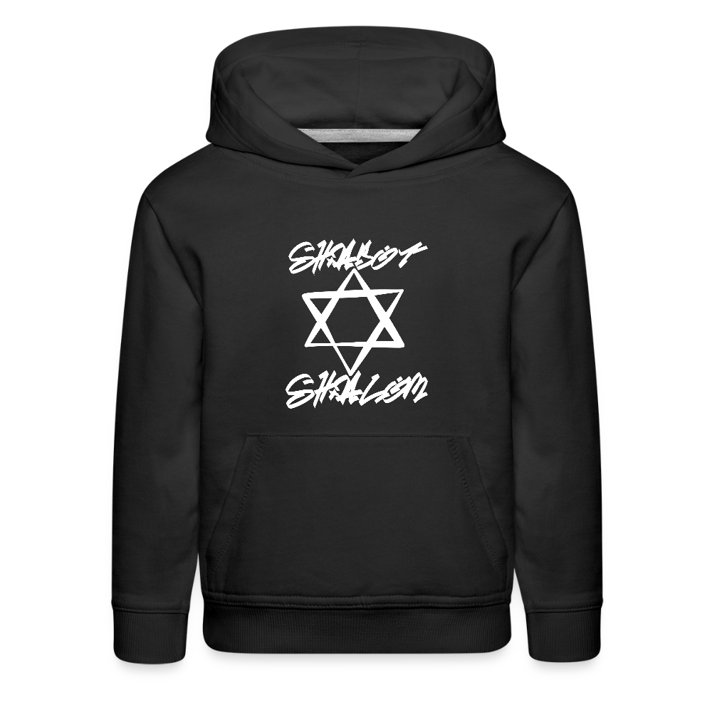 Shabbat Shalom Graffiti Light Star Kids‘ Premium Hoodie - black