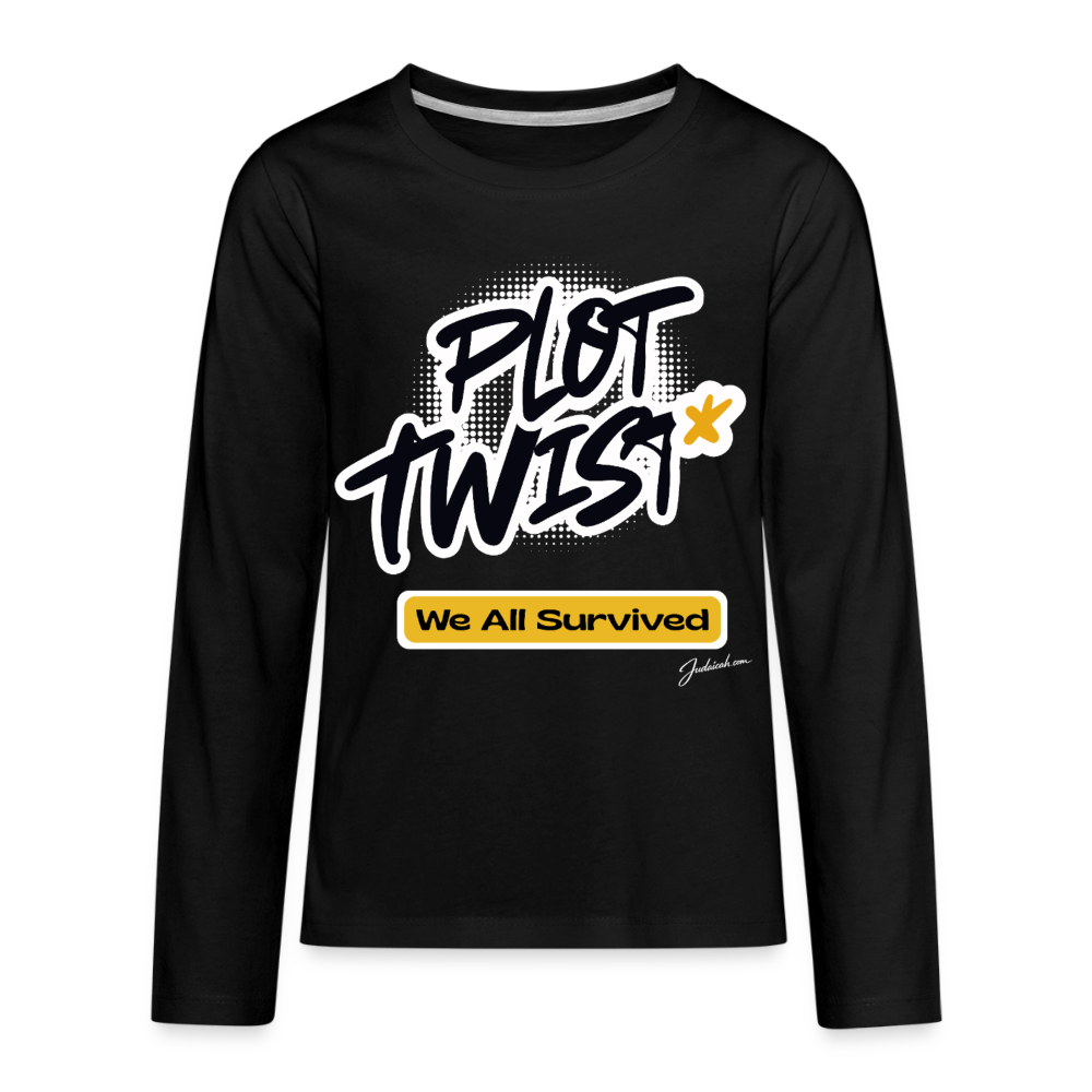Plot Twist Kids' Premium Long Sleeve T-Shirt - black