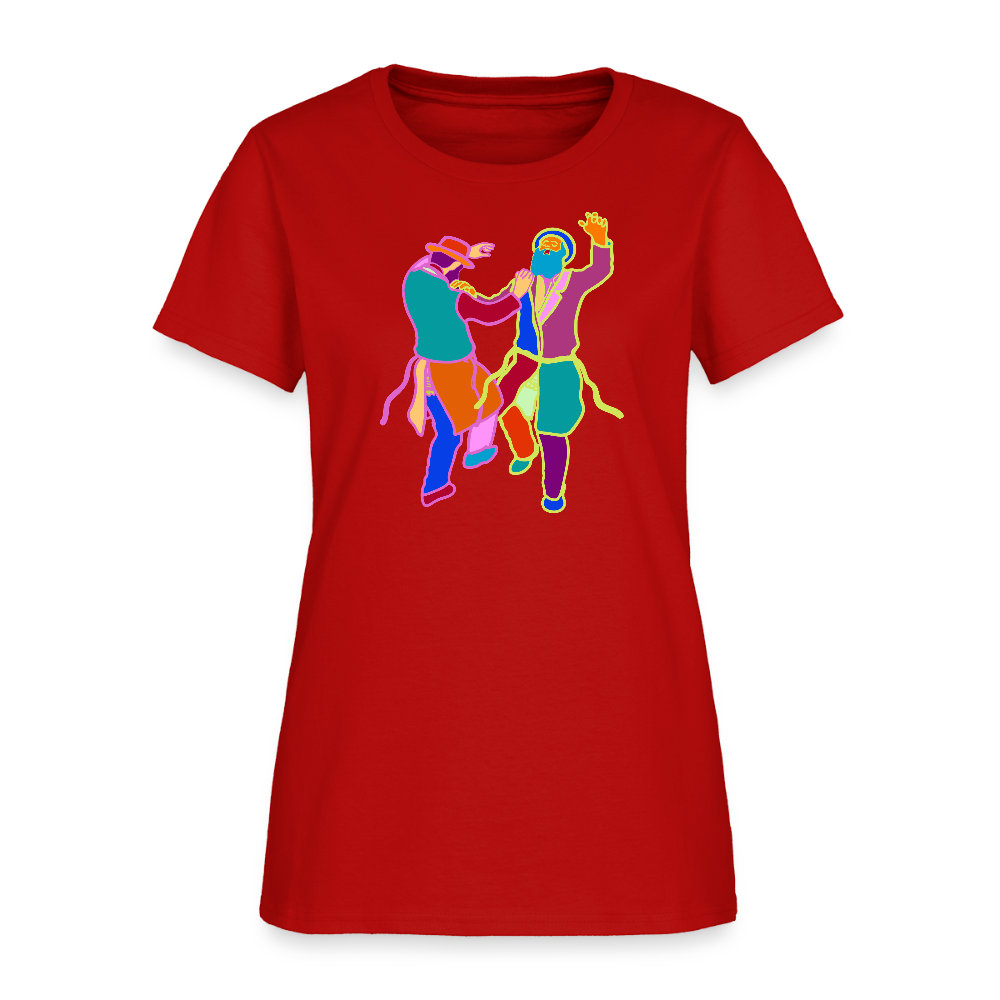 Colorful Dancing Rabbis Women's T-Shirt - red