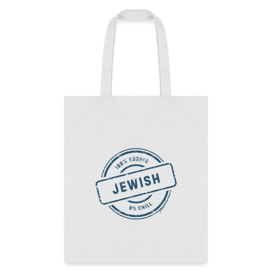 100% Jewish Tote Bag - white