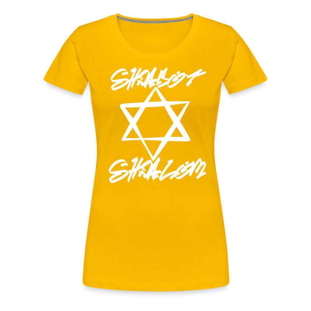 Shabbat Shalom Graffiti Light Star Women’s Premium T-Shirt - sun yellow