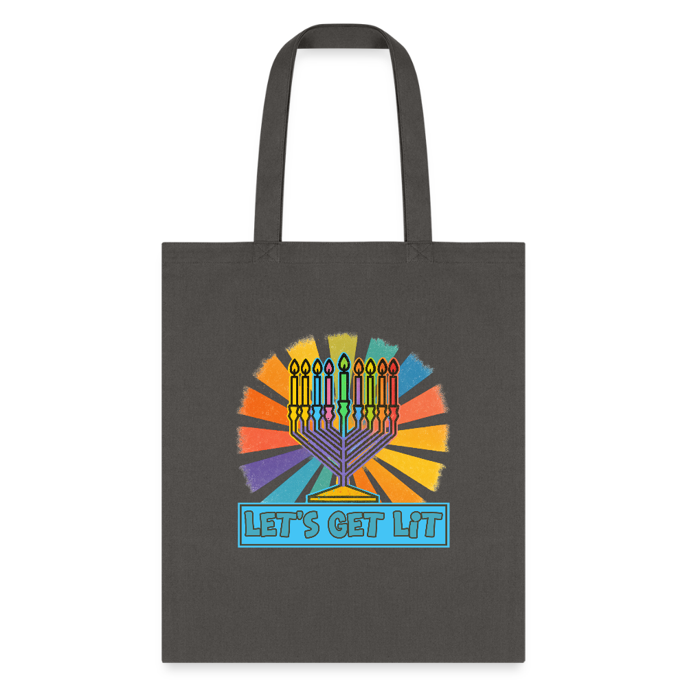Radiant Retro Let's Get Lit Tote Bag - charcoal